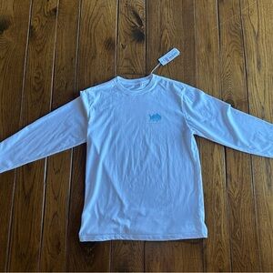 NEW Gorgeous Southern Tide White Long Sleeve Shirt with Sailboat Screen print